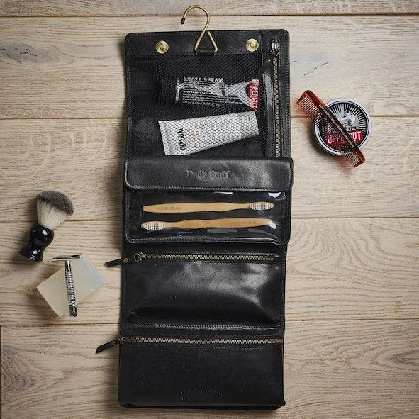 Leather Hanging Wash Bag