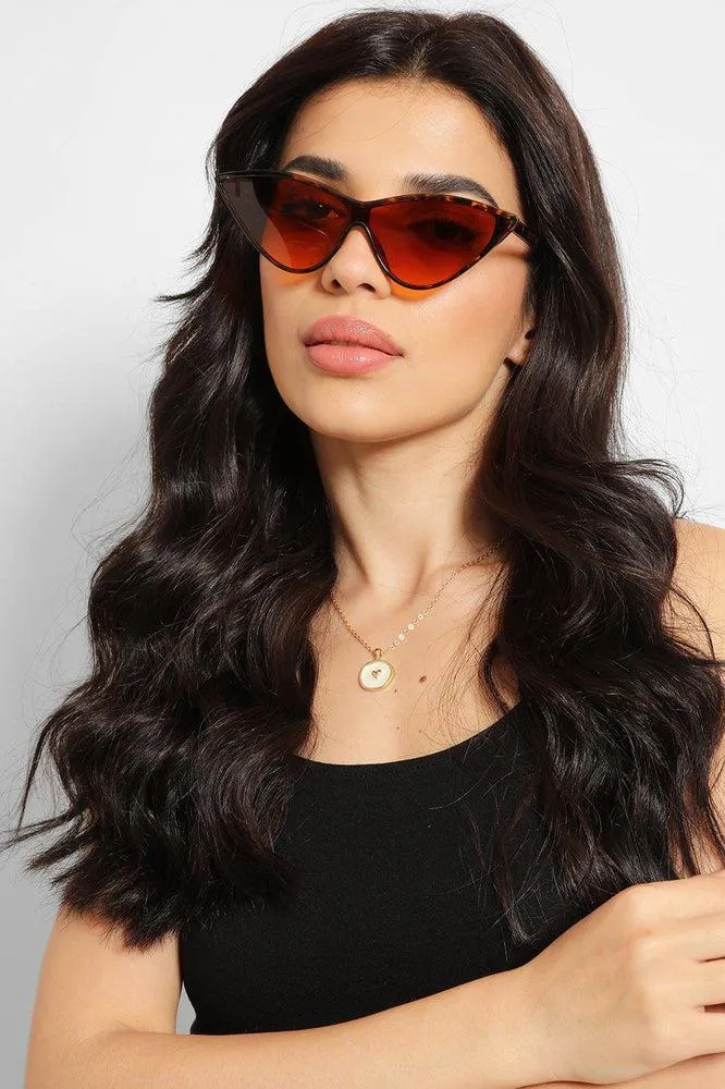 Leopard Print Futuristic Shield Cat Eye Sunglasses