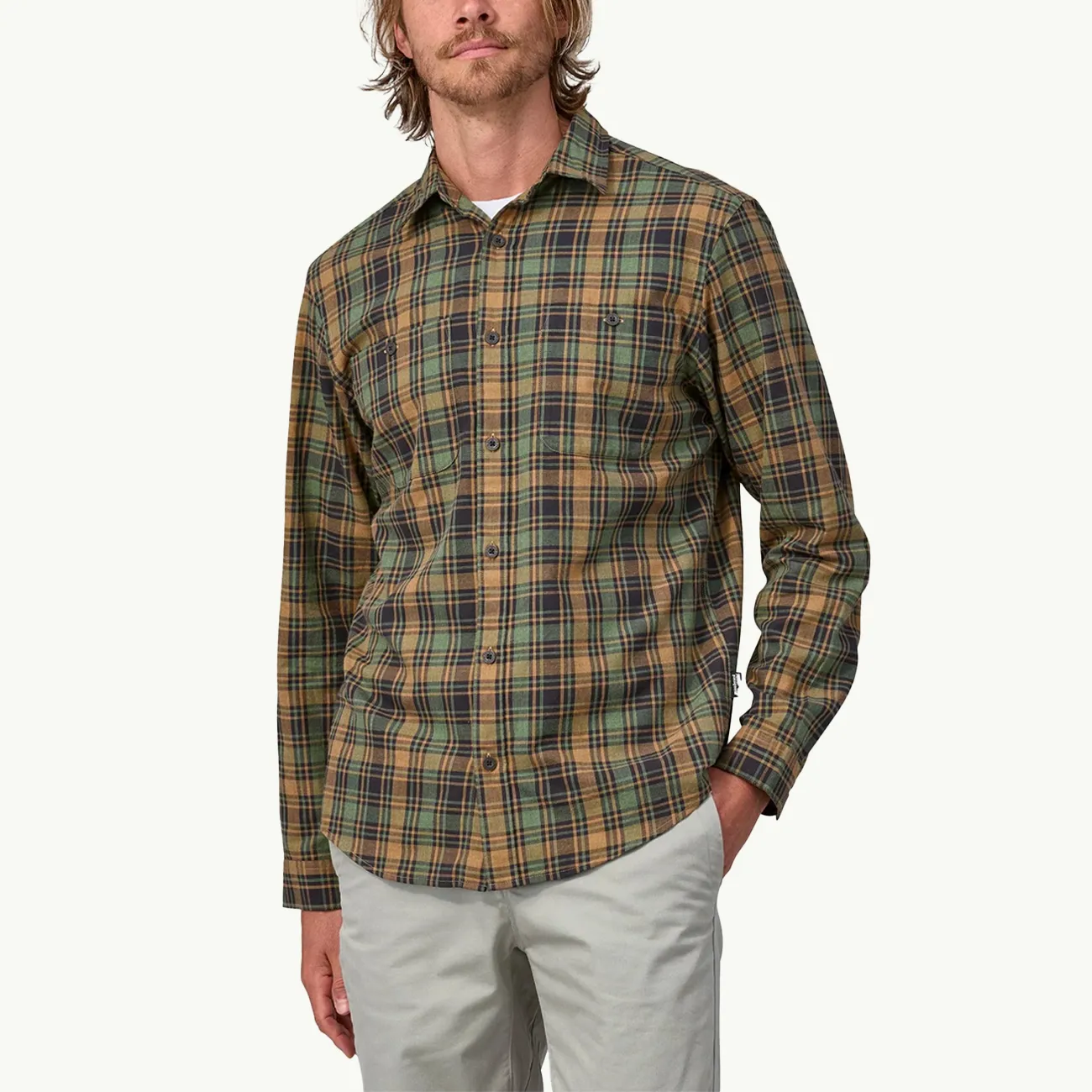 L/S Pima Cotton Shirt Campfire - Hemlock Green