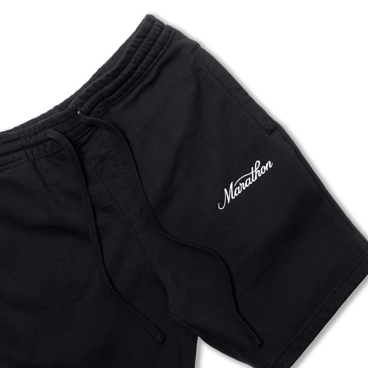 Marathon Classic Script Sweatshorts - Black/White