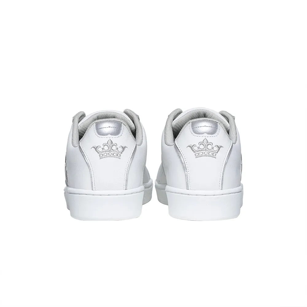 Men's Icon Genesis White Silver Logo Leather Sneakers 01902-008