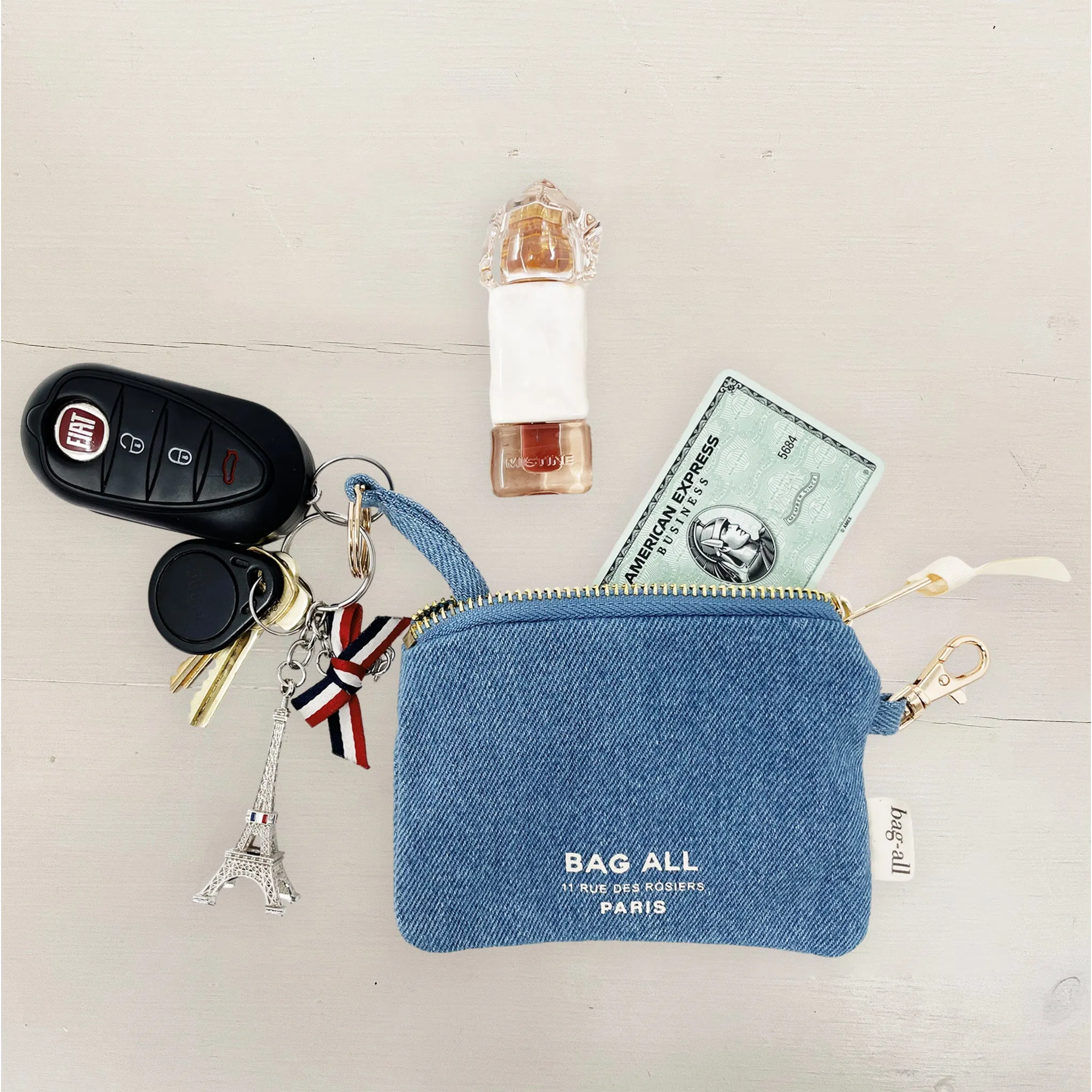 Mini Trinket Pouch, Denim