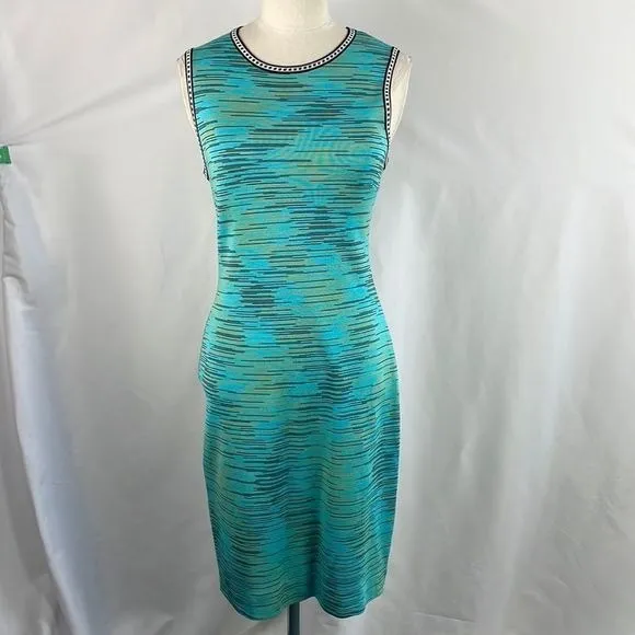 Missoni TurquoiseStriped Open Back Knit Dress