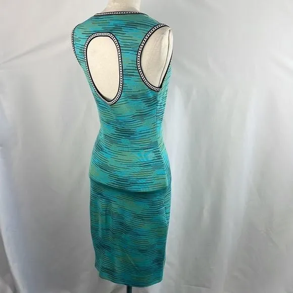 Missoni TurquoiseStriped Open Back Knit Dress