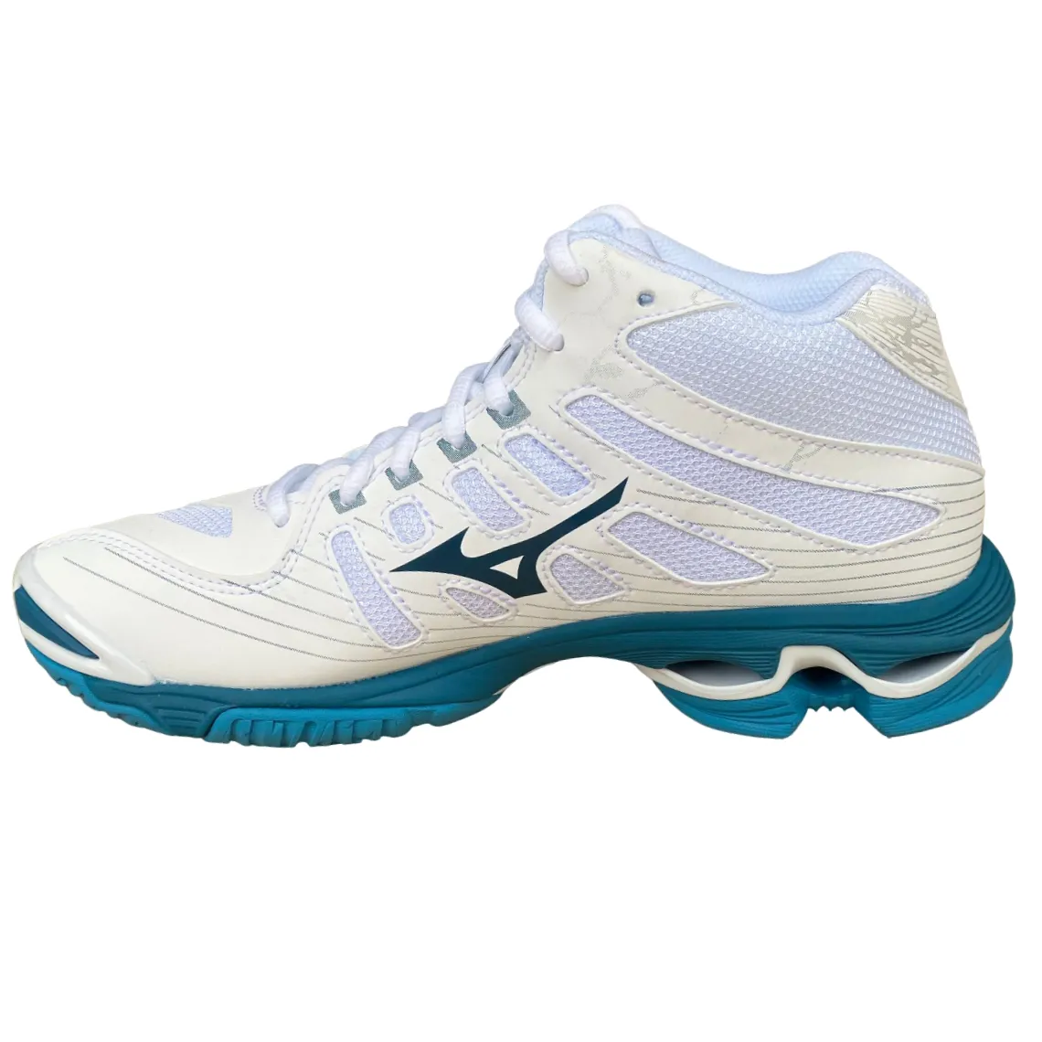 Mizuno adult volleyball shoe Wave Voltage Mid V1GA216586 white blue silver