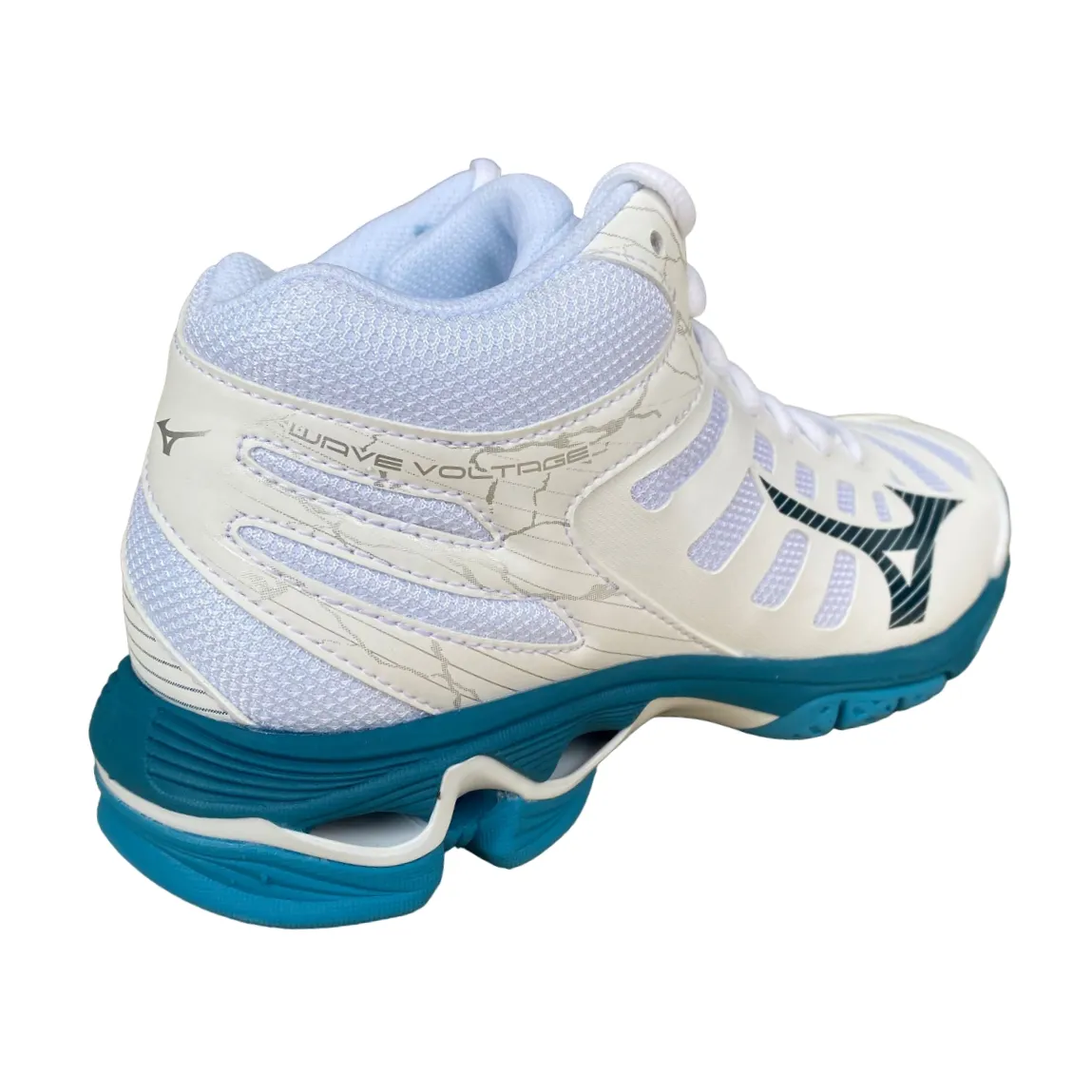 Mizuno adult volleyball shoe Wave Voltage Mid V1GA216586 white blue silver