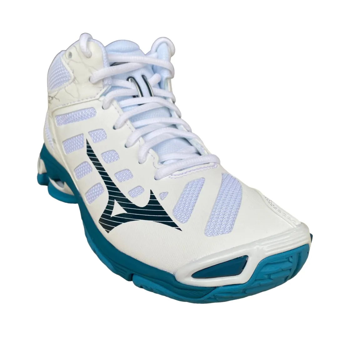 Mizuno adult volleyball shoe Wave Voltage Mid V1GA216586 white blue silver