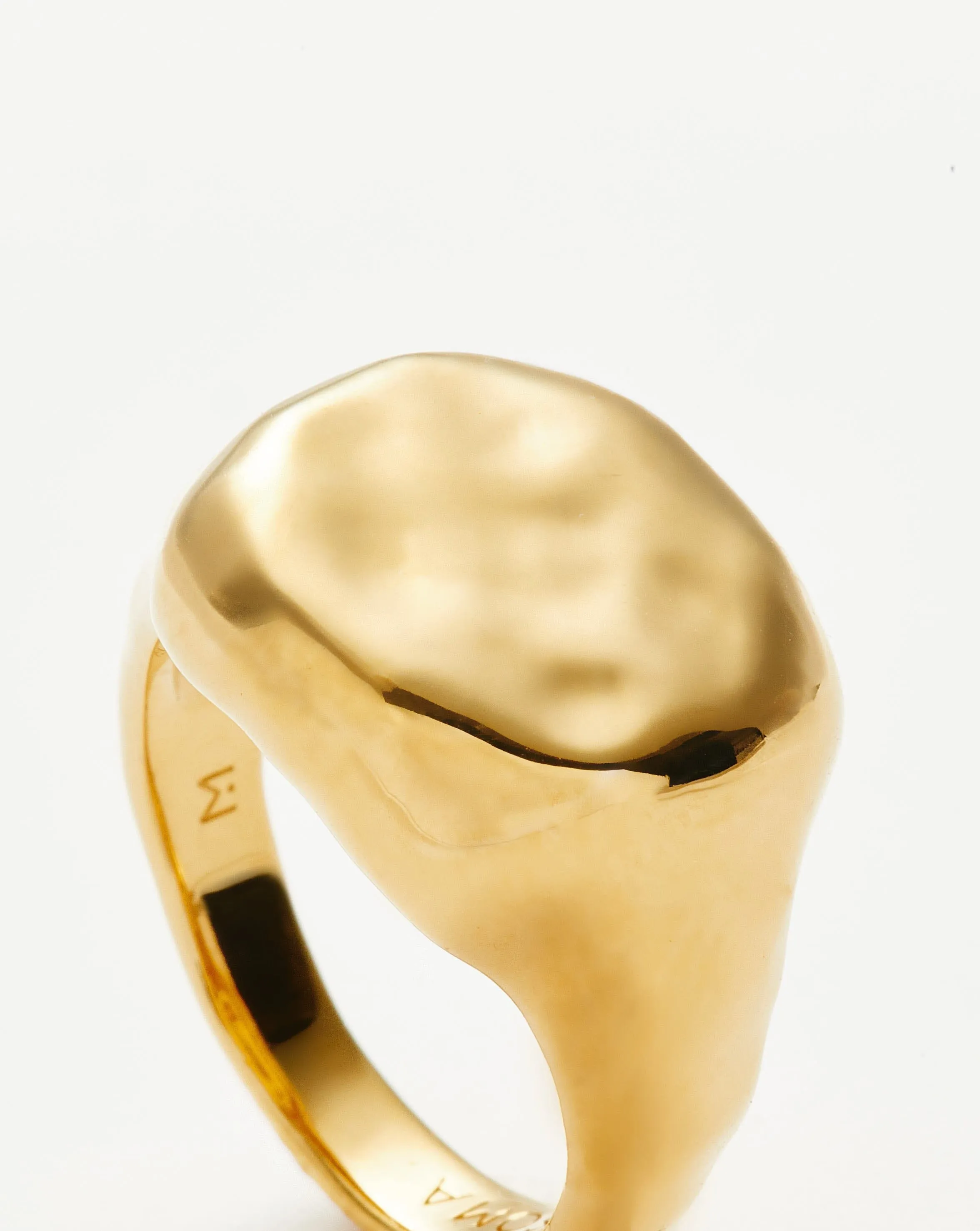 Molten Engravable Signet Ring | 18ct Gold Plated