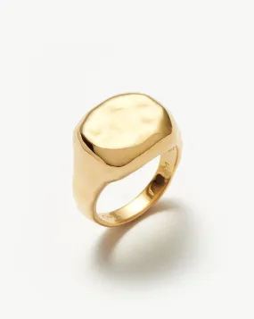 Molten Engravable Signet Ring | 18ct Gold Plated