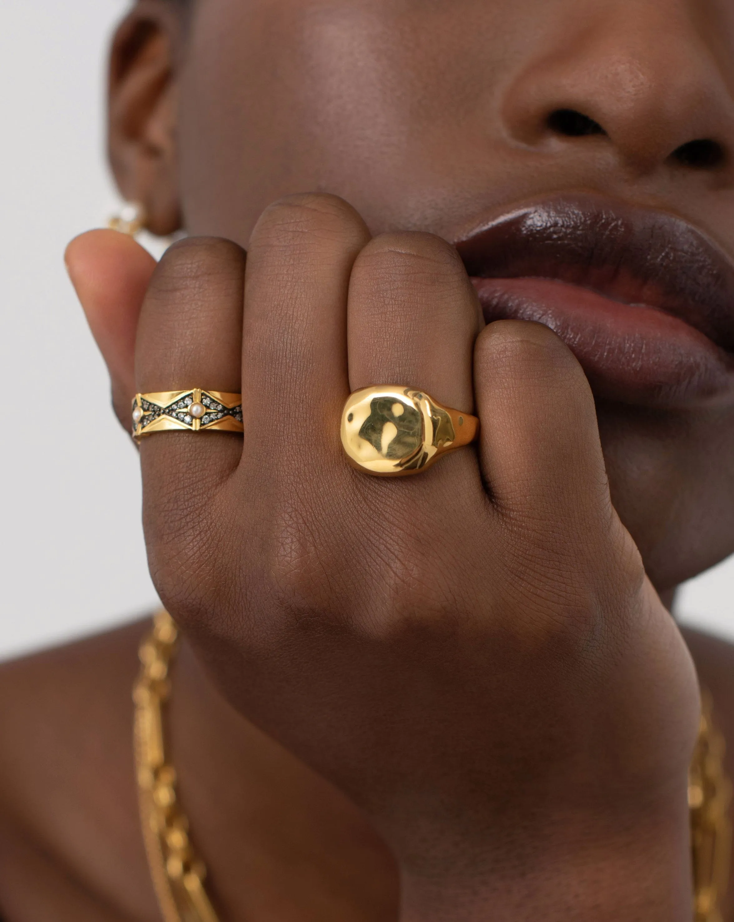 Molten Engravable Signet Ring | 18ct Gold Plated