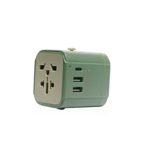 Monocozzi Bon Voyage Travel Adaptor with 4.5A Dual USB and USB-C Connector 4 in 1 Adapter