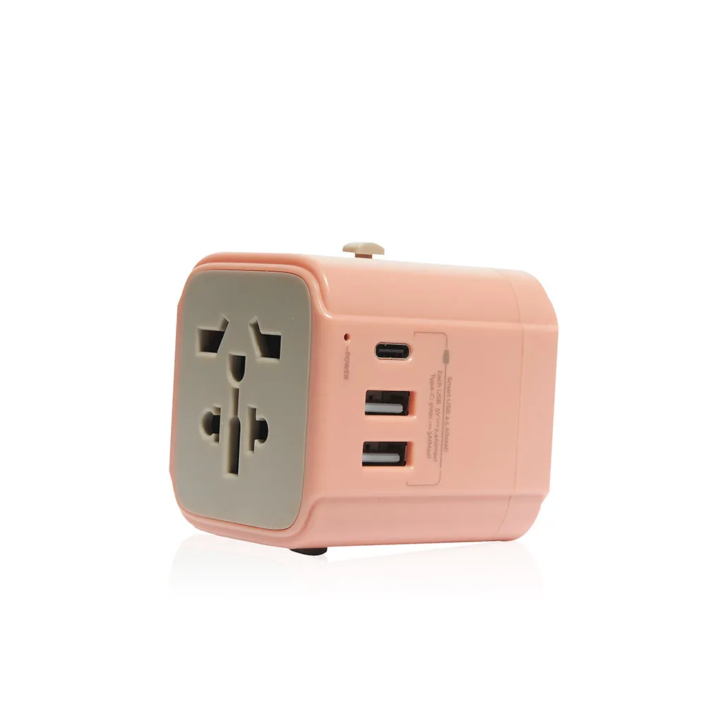 Monocozzi Bon Voyage Travel Adaptor with 4.5A Dual USB and USB-C Connector 4 in 1 Adapter