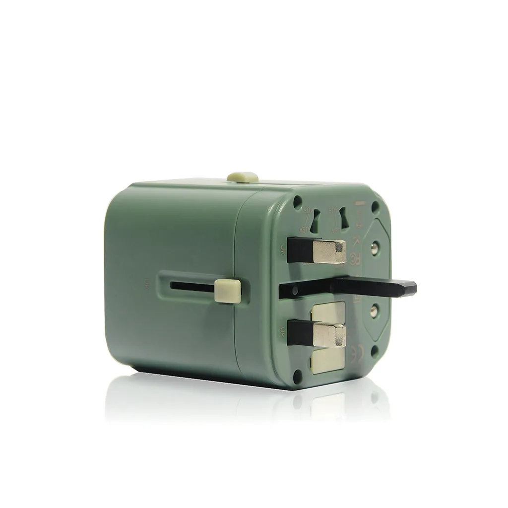 Monocozzi Bon Voyage Travel Adaptor with 4.5A Dual USB and USB-C Connector 4 in 1 Adapter