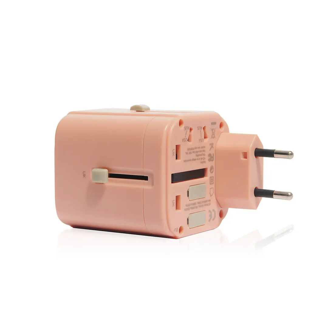 Monocozzi Bon Voyage Travel Adaptor with 4.5A Dual USB and USB-C Connector 4 in 1 Adapter