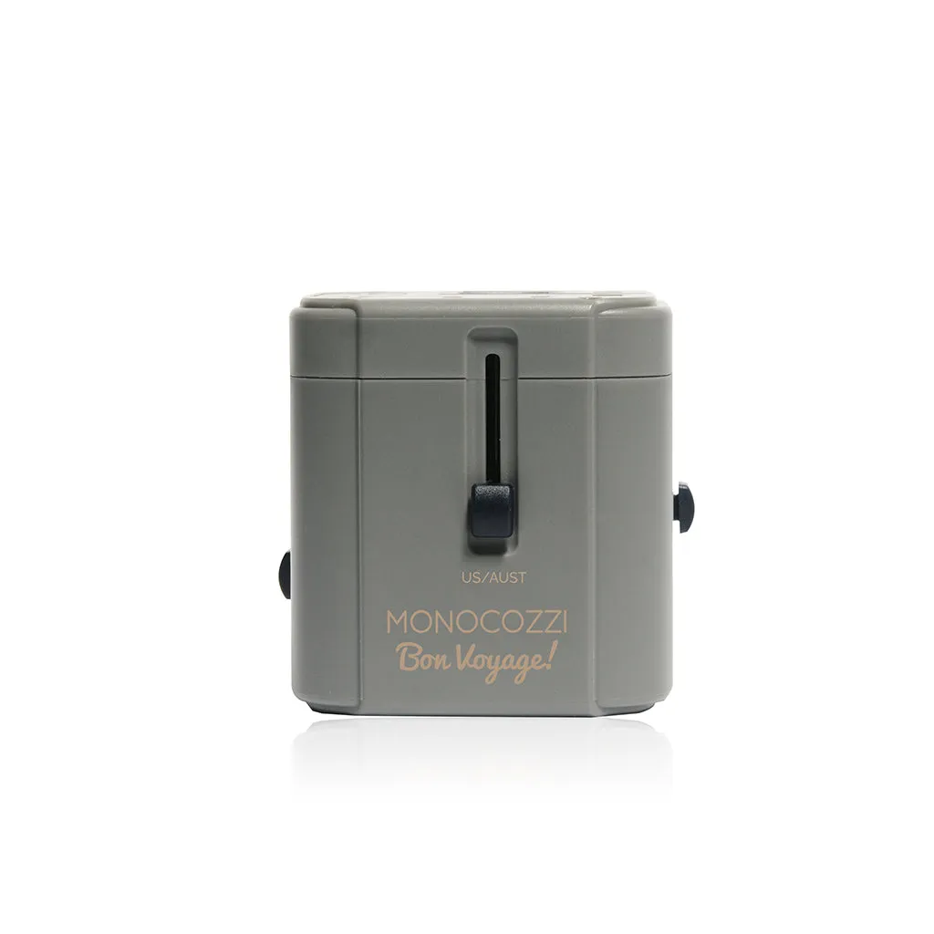 Monocozzi Bon Voyage Travel Adaptor with 4.5A Dual USB and USB-C Connector 4 in 1 Adapter