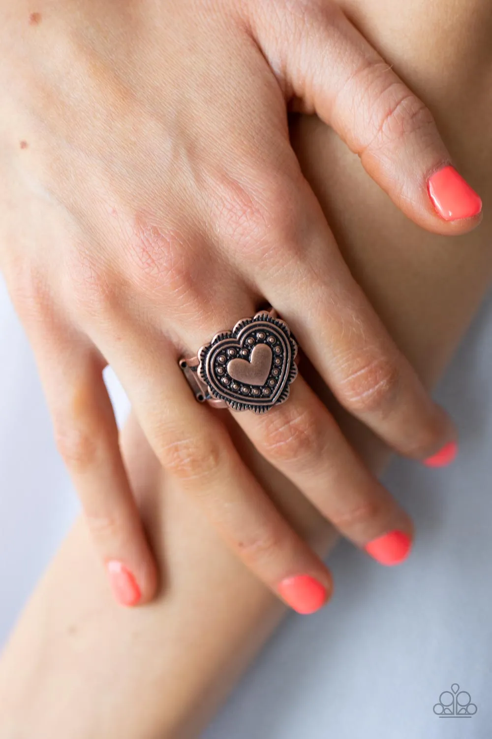 Paparazzi Southern Soulmate - Copper Heart Ring