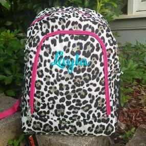 Personalized Leopard print backpack- Monogrammed backpack