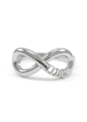 Pi Beta Phi Sterling Silver Infinity Ring