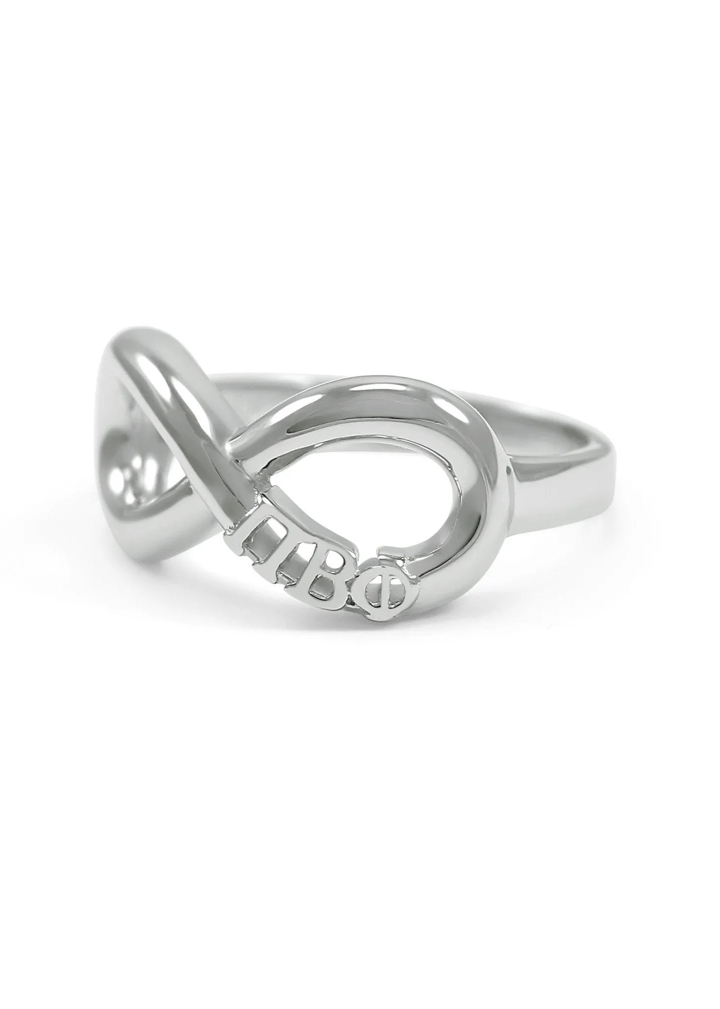 Pi Beta Phi Sterling Silver Infinity Ring