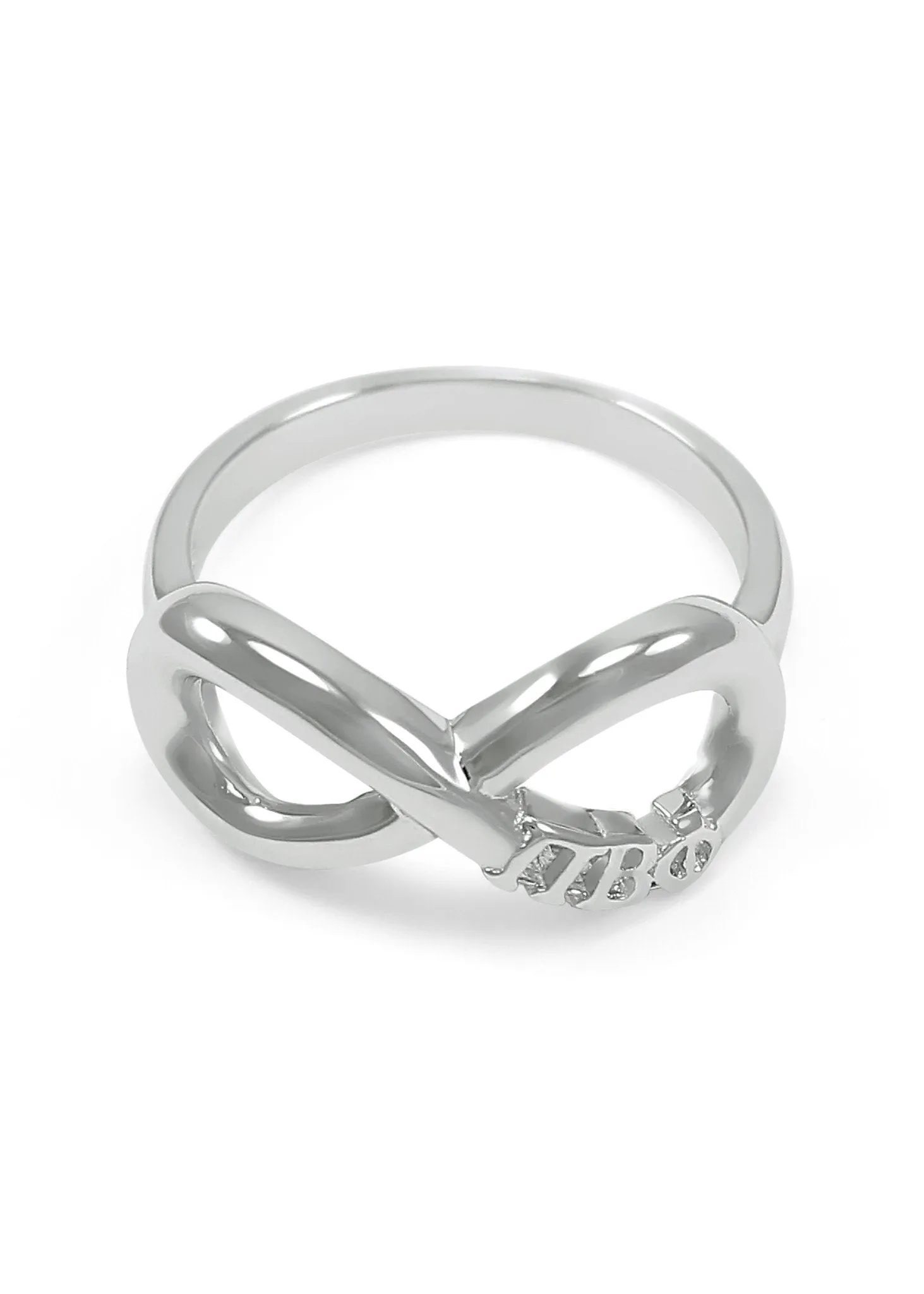 Pi Beta Phi Sterling Silver Infinity Ring