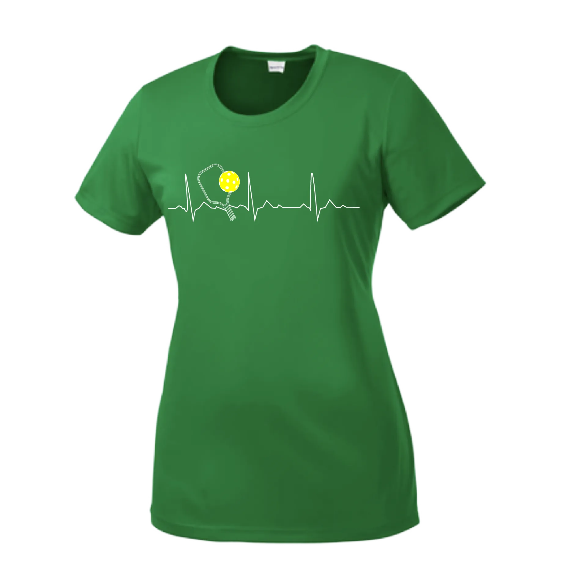 Pickleball Heartbeat EKG | Women’s Short Sleeve Crewneck Athletic Shirts | 100% Polyester