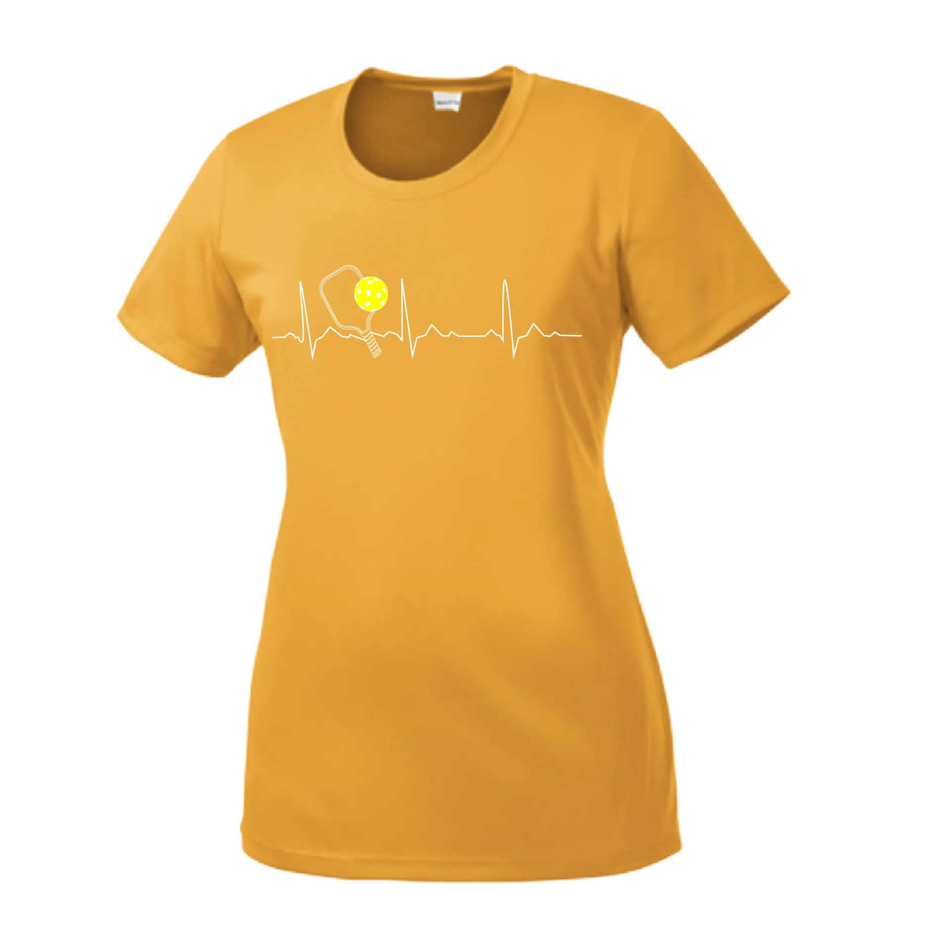 Pickleball Heartbeat EKG | Women’s Short Sleeve Crewneck Athletic Shirts | 100% Polyester