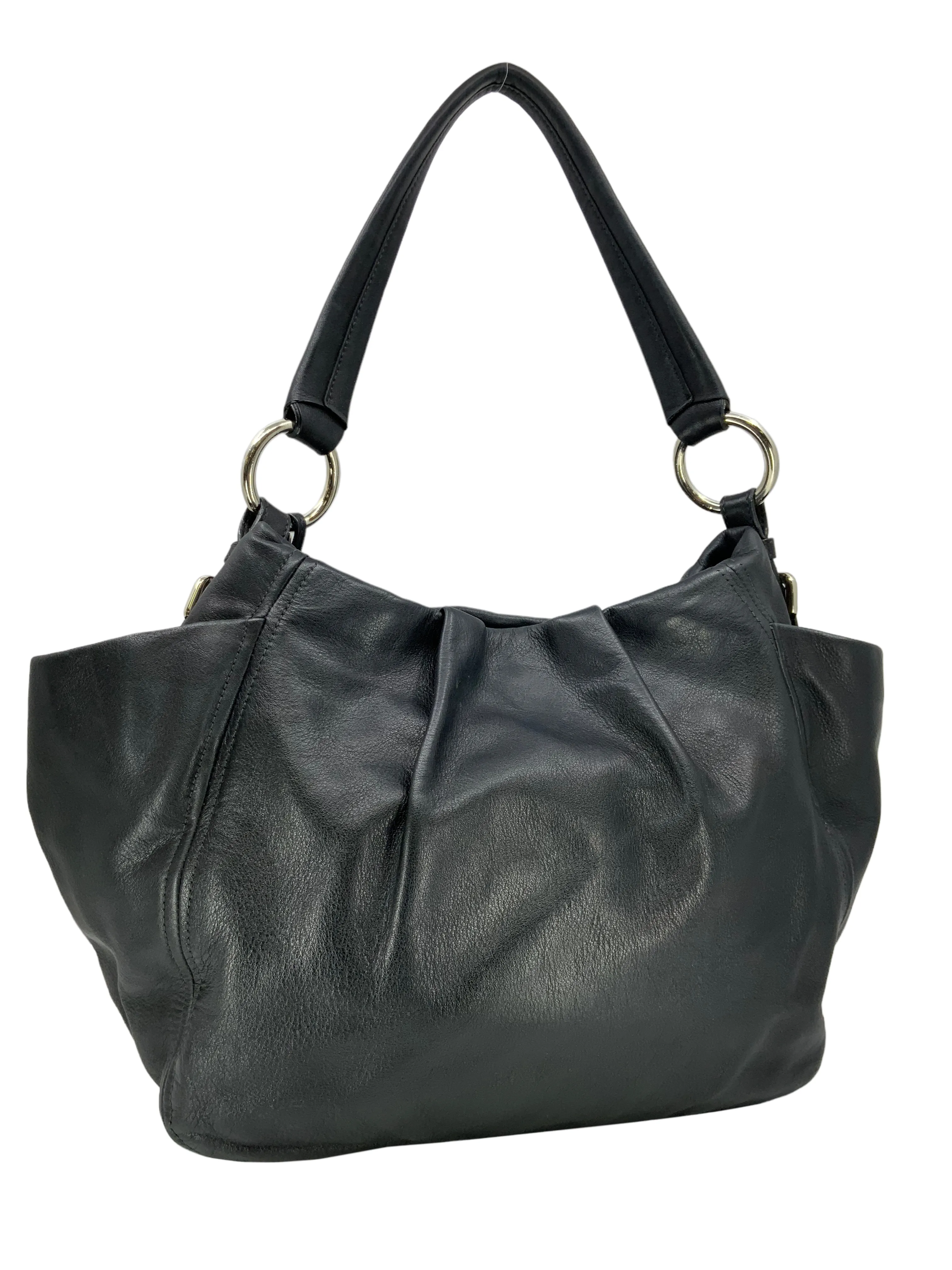 Prada Calfskin Leather Side-Pocket Hobo