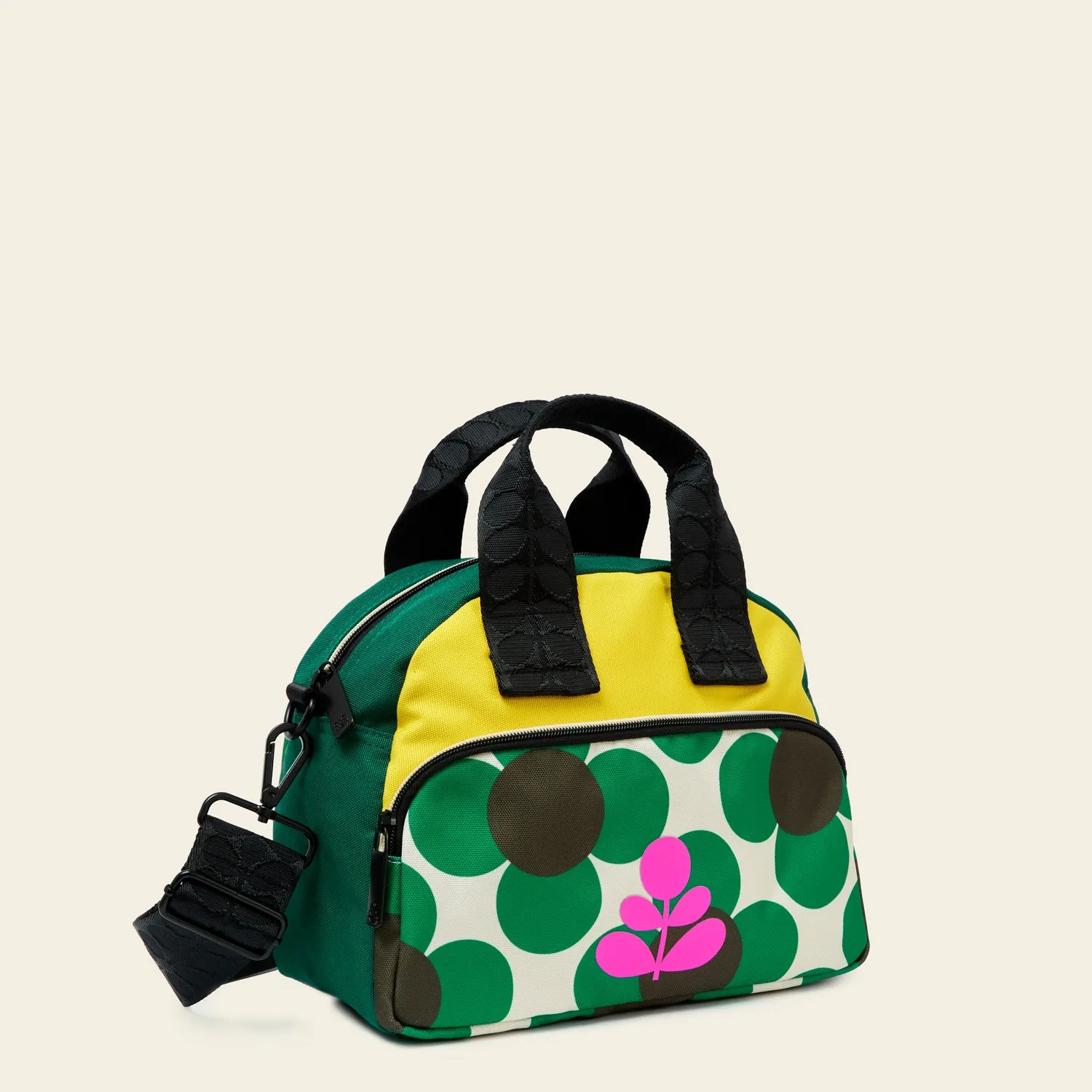 Radial Handbag - Retro Flower Emerald