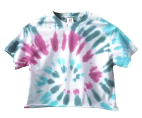 Raspberry Swirl Tie-Dye Short Sleeve Unisex Cropped Tee