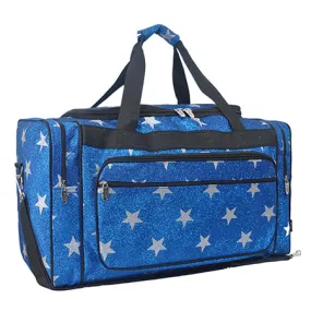 !SALE! Royal Blue Glitter Super Star NGIL Canvas 23" Duffle Bag