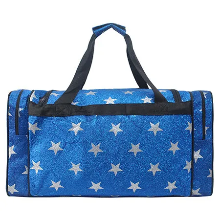 !SALE! Royal Blue Glitter Super Star NGIL Canvas 23" Duffle Bag