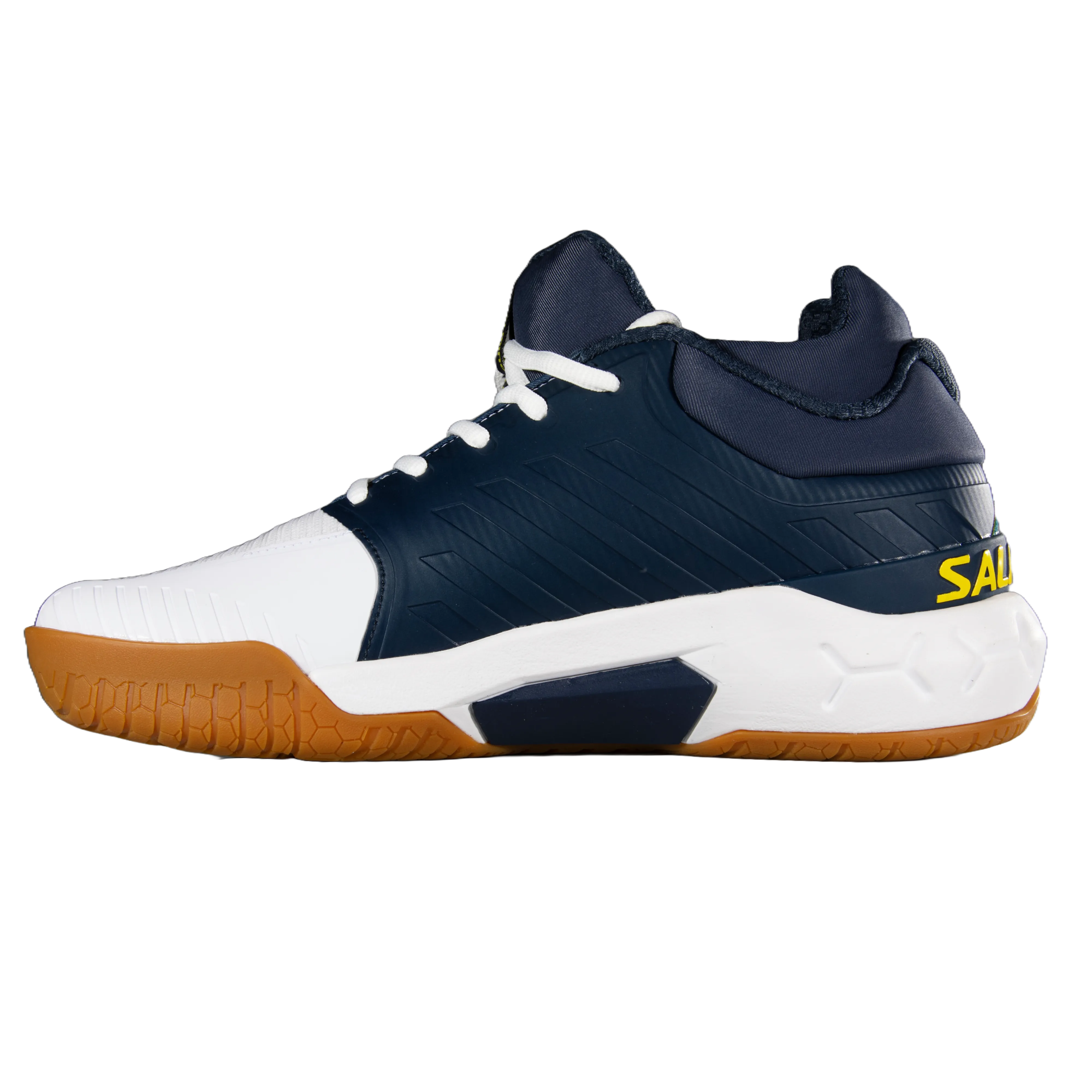 Salming Recoil Ultra Mid White Navy Unisex Court Shoe