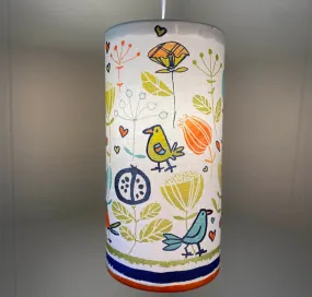 Scandie, Whimsical Bird and Pod Fabric Lampshade