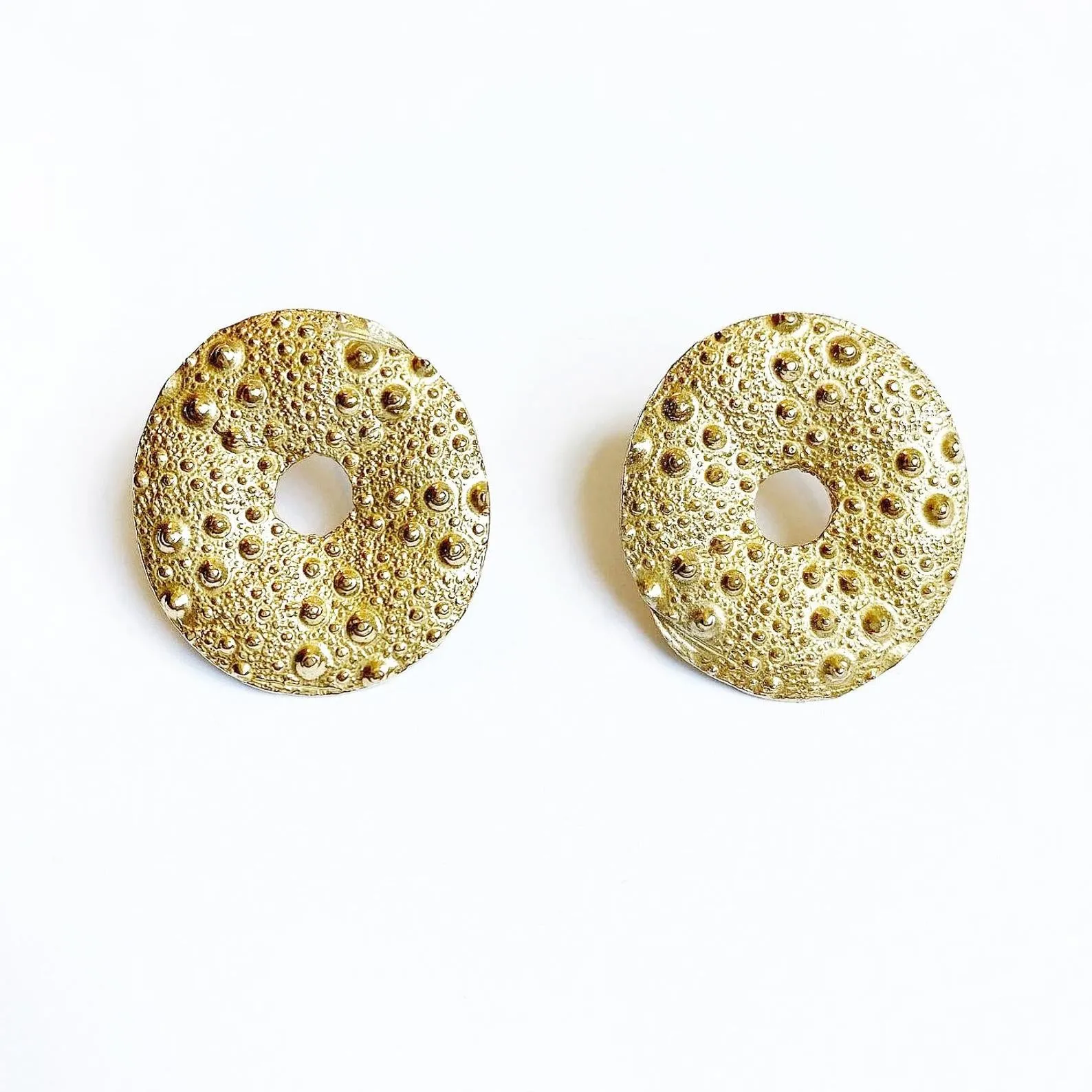 Sea Urchin Circle Stud Earrings