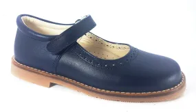 Shawn & Jeffery Navy Blue Leather Girls Mary Jane