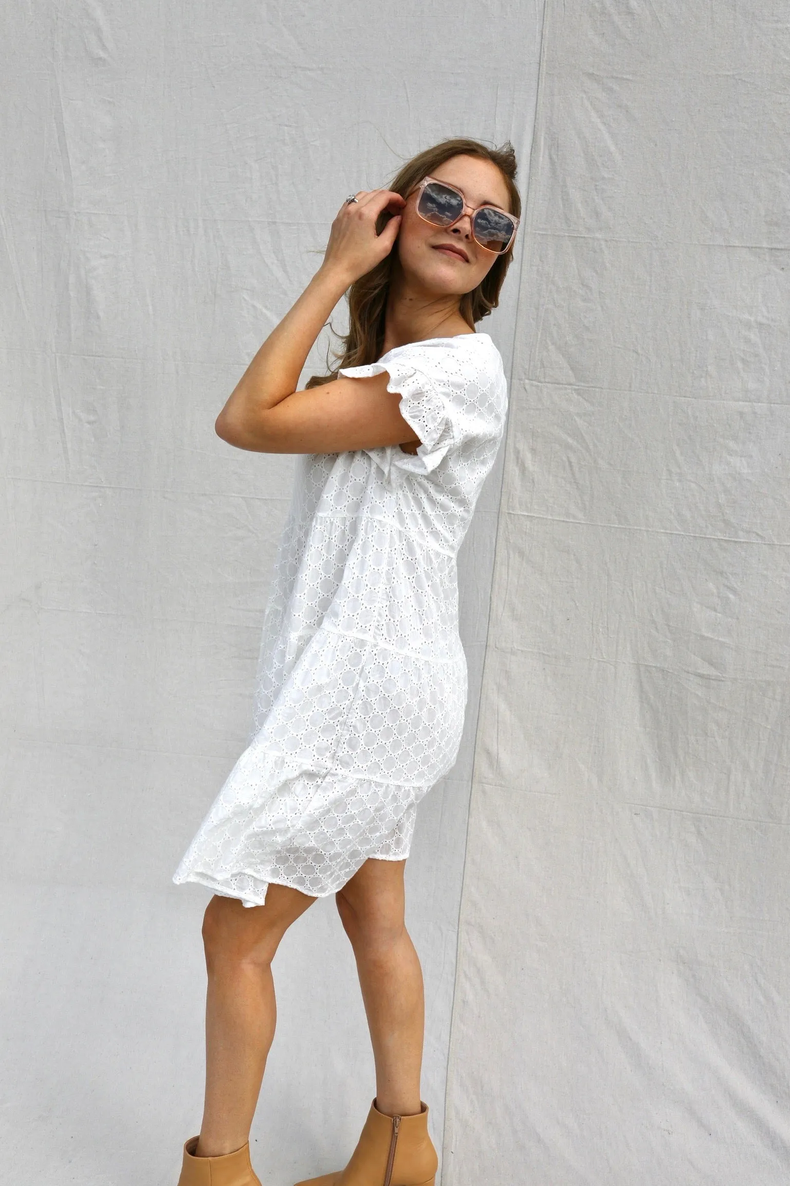 SIZE MEDIUM Sadie Eyelet Lace Dress