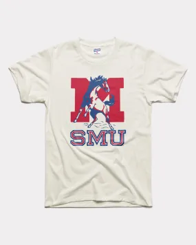 SMU Mustangs Monogram M Vintage White T-Shirt