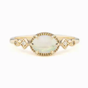 Stella Ring 0.30ct Rainbow Opal, 14K Yellow Gold (One of a kind)