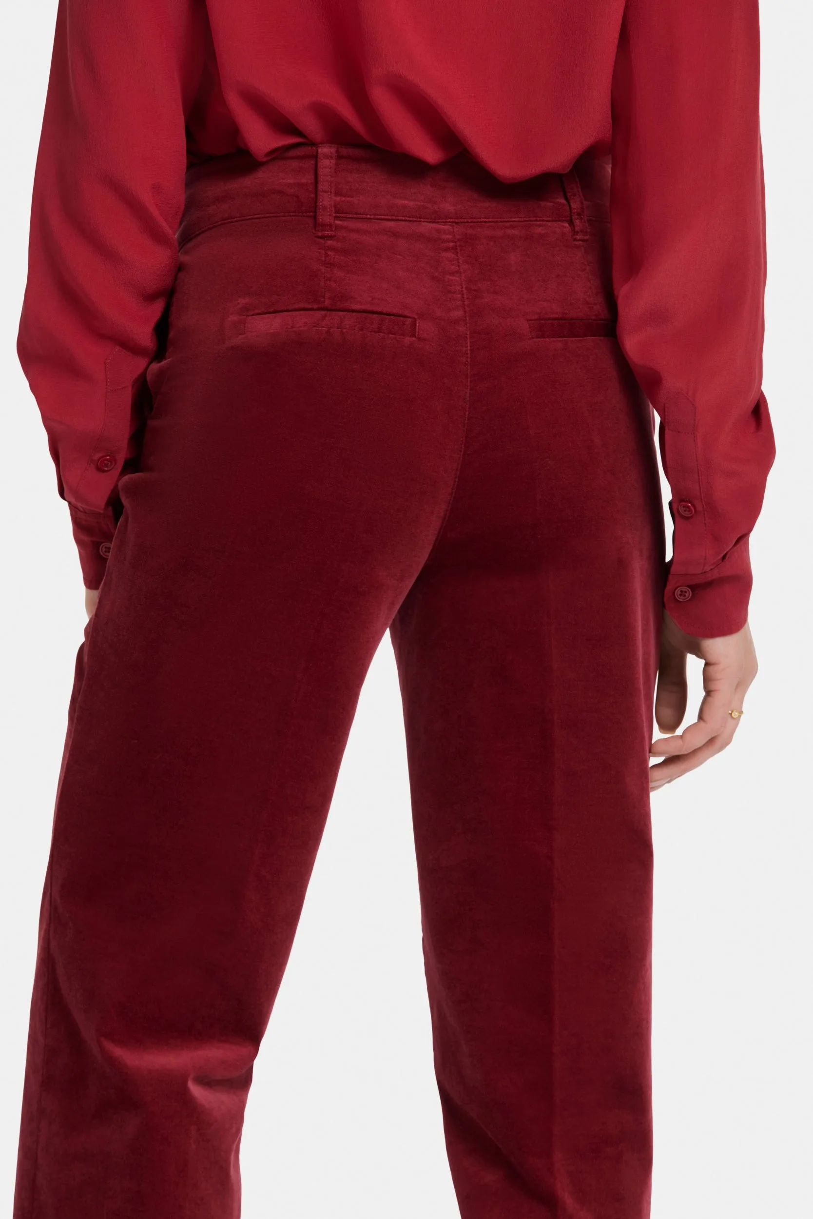 Straight Leg Trouser Velveteen Red | Wild Currant