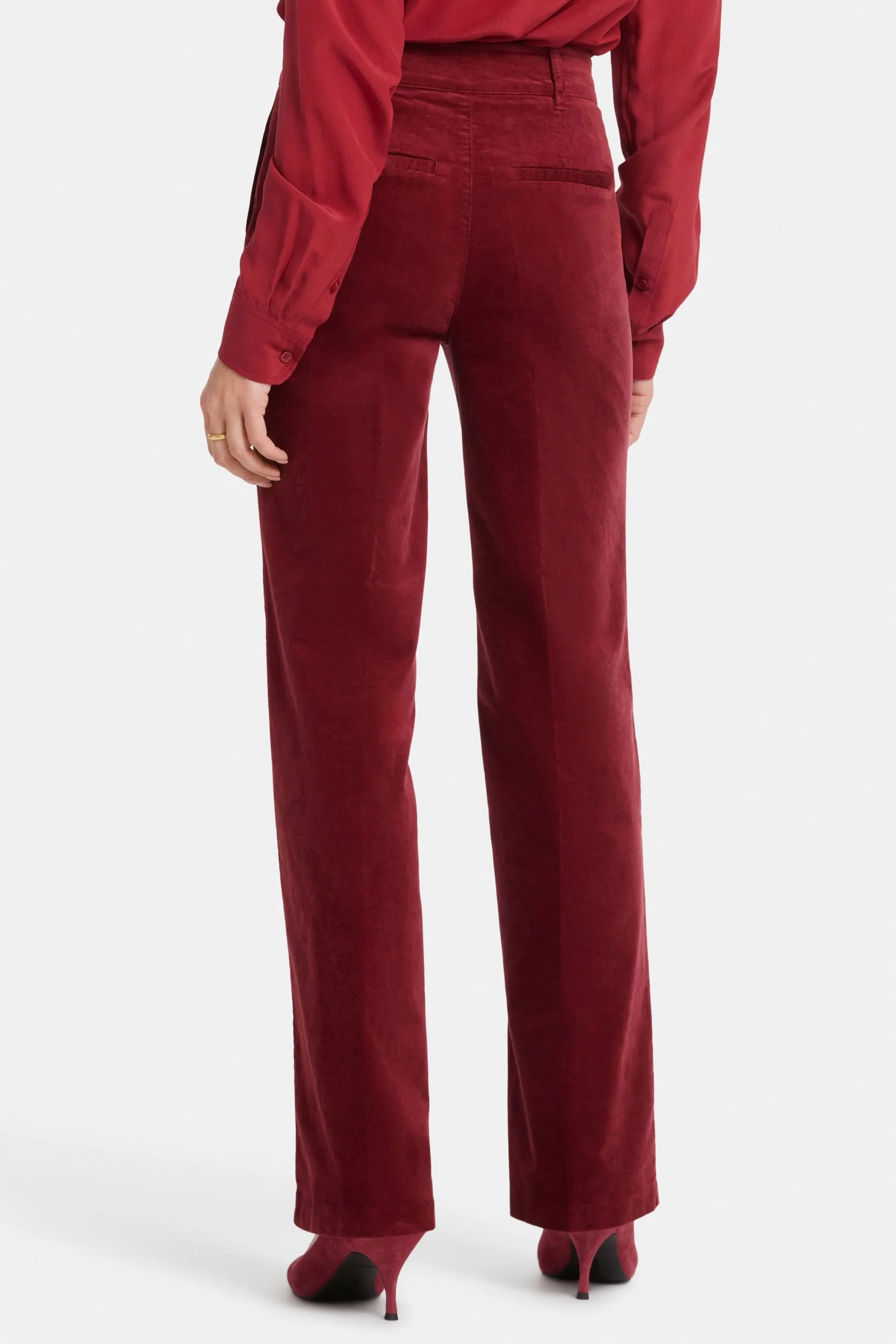 Straight Leg Trouser Velveteen Red | Wild Currant