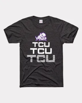 Texas Christian University Stacked Vintage Black T-Shirt