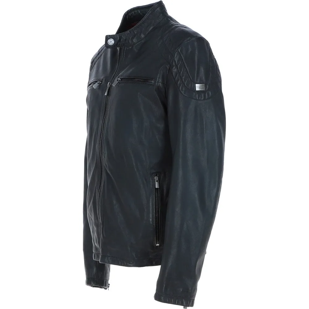 Trapper Edison Leather Jacket Charcoal