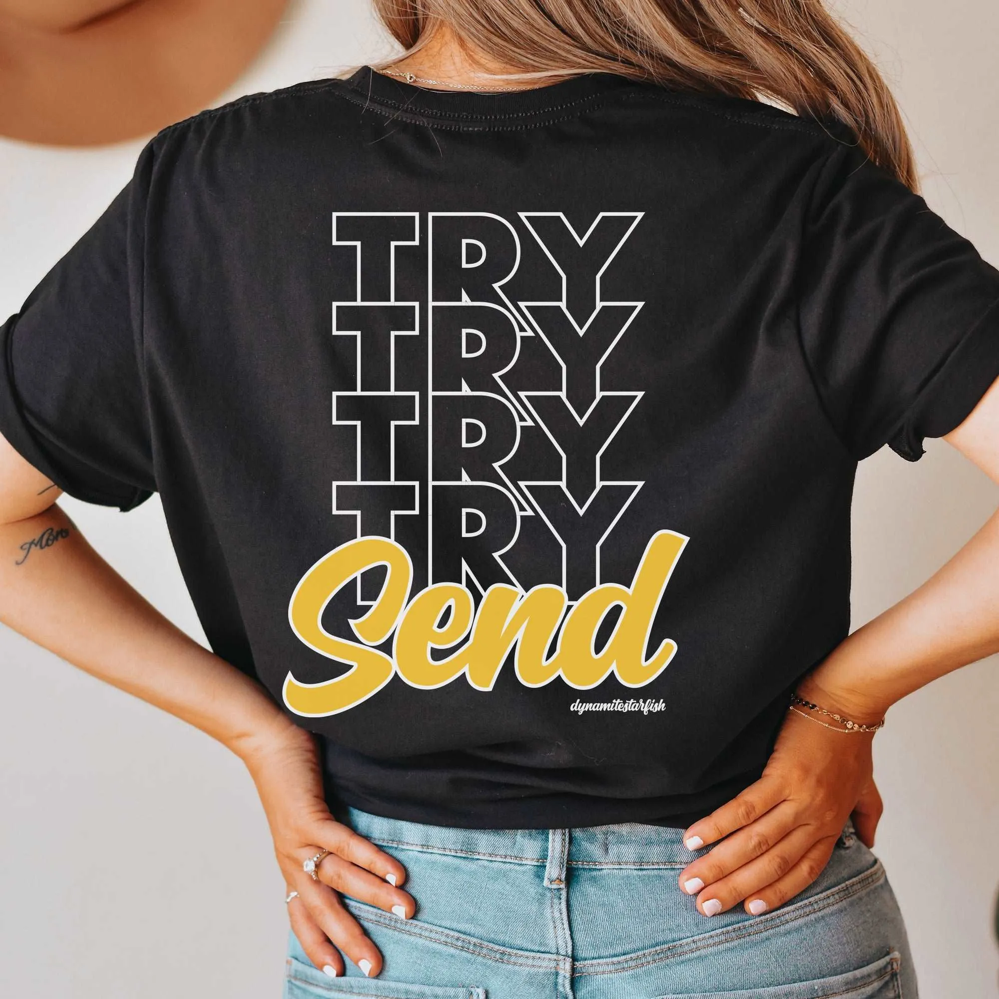 Try and Send — Men's/Unisex Rock Climbing T-Shirt