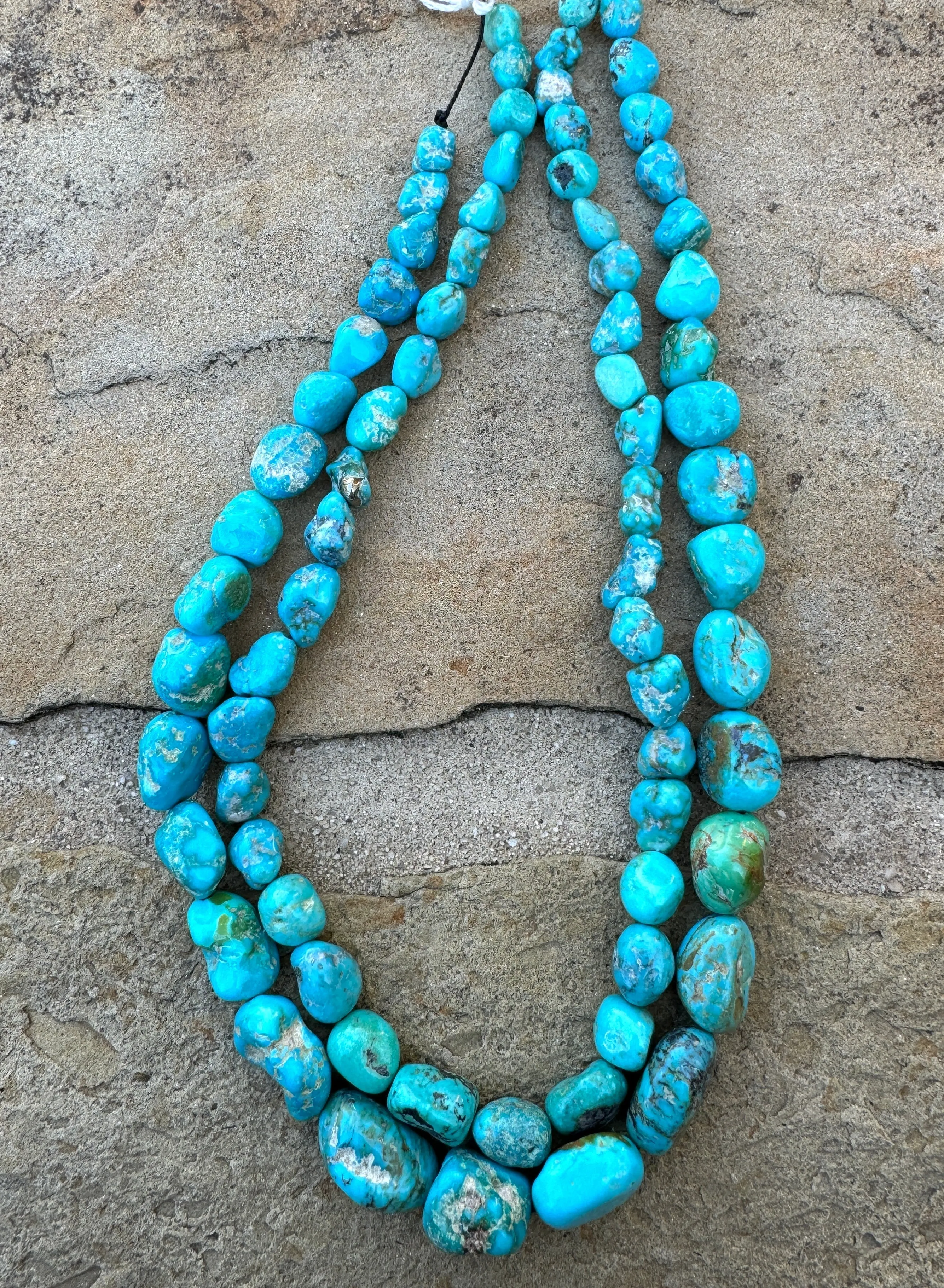 Turquoise Mountain Turquoise (Arizona) 8-18mm Graduated Nugget Beads, 16 inch strands