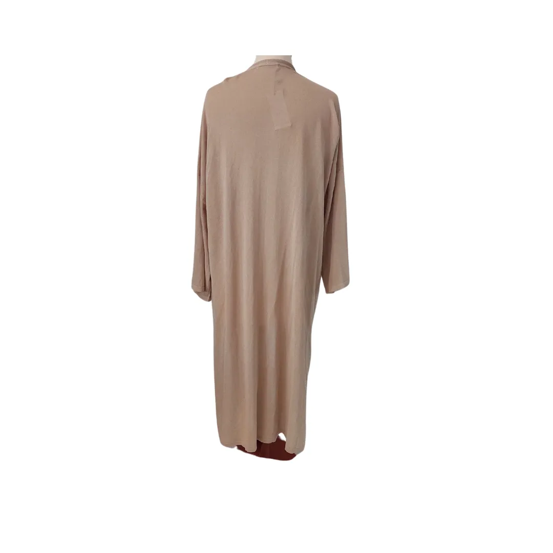 Violeta By Mango Beige Knit Front-open Long Cardigan | Brand New |