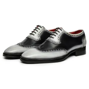 Wingtip Brogue Oxford- Grey & Black