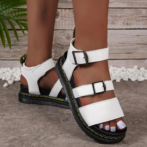 Women's Casual Buckled Roman Platform Sandals 43574859S