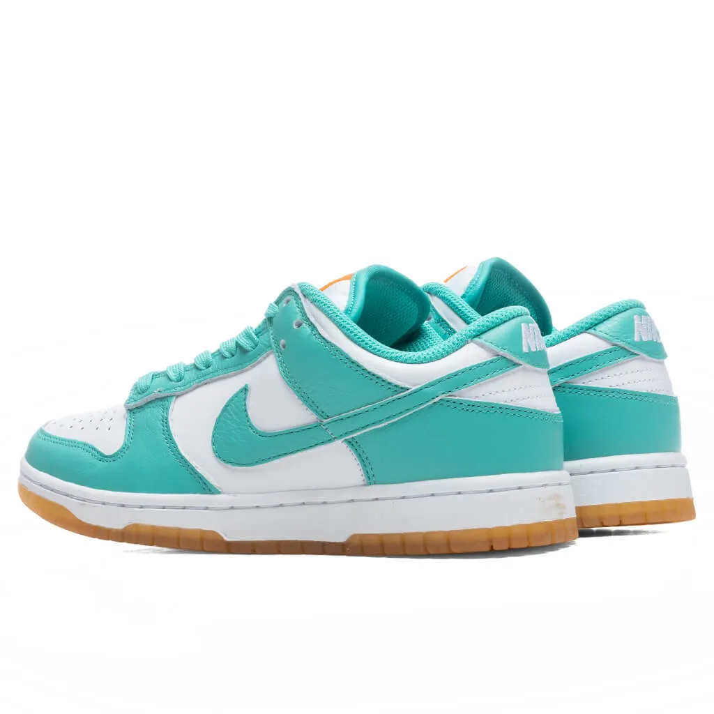 Women's Dunk Low - White/Washed Teal/Kumquat