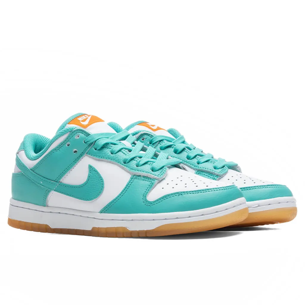 Women's Dunk Low - White/Washed Teal/Kumquat