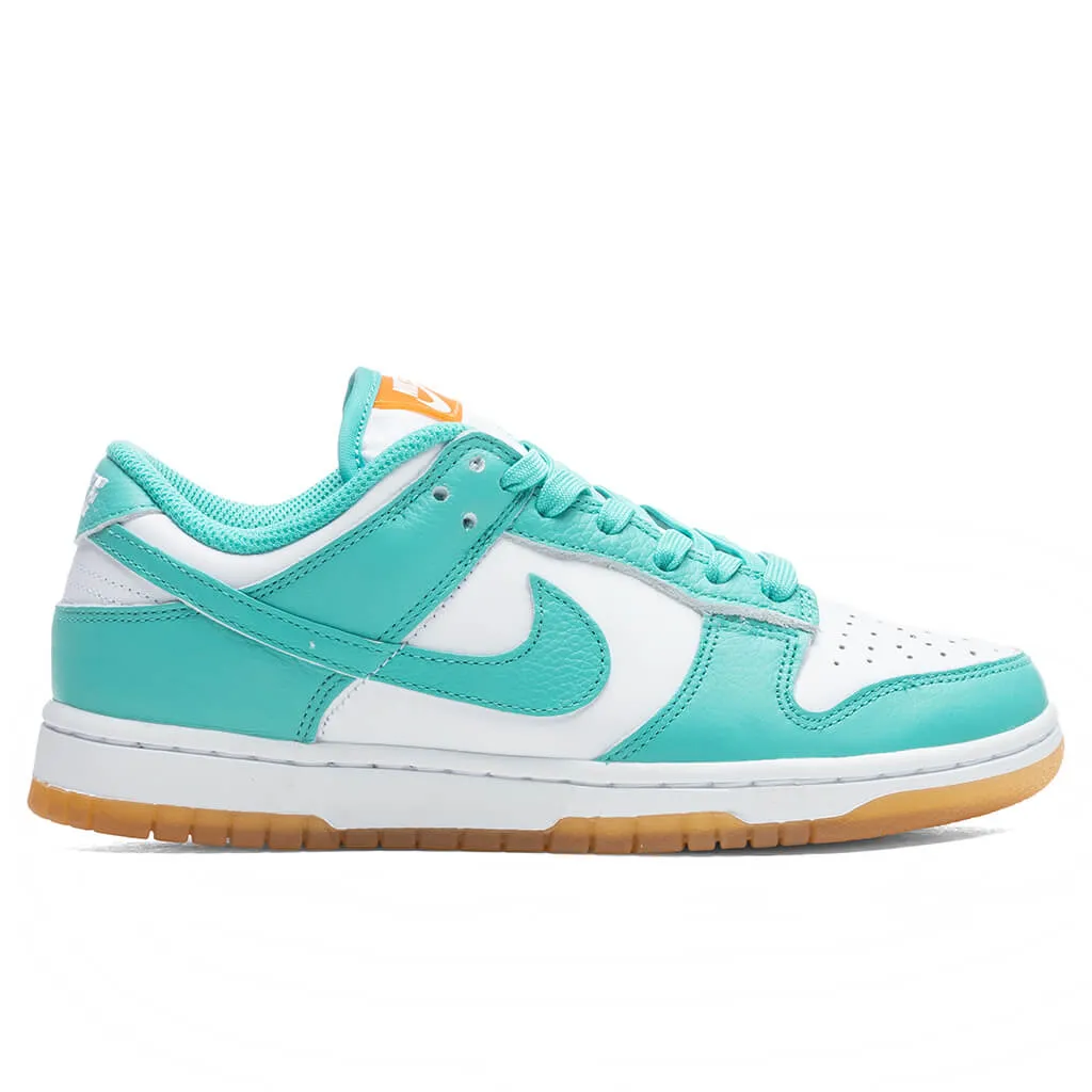 Women's Dunk Low - White/Washed Teal/Kumquat